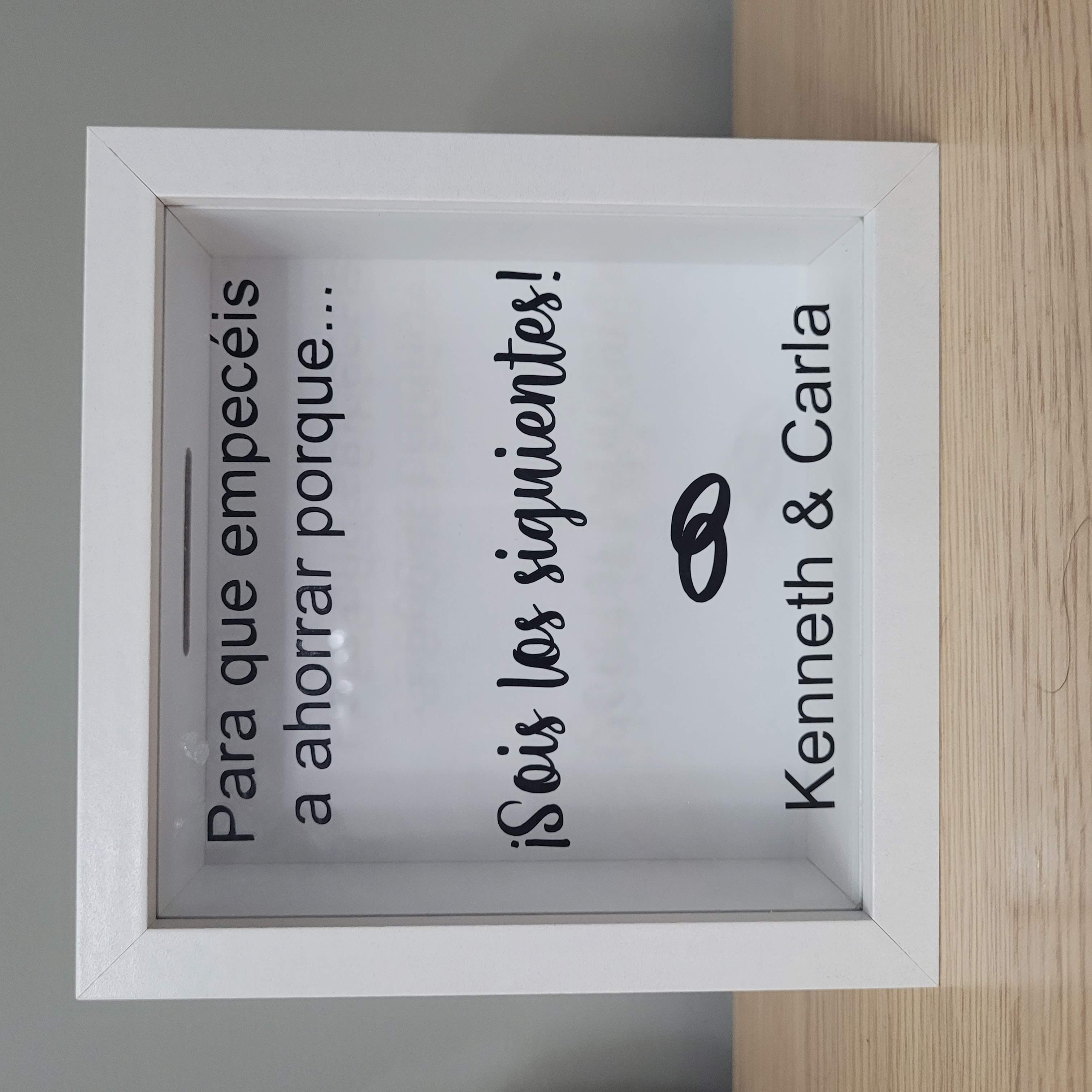 Hucha Sois los siguientes Modelo "Para que empeceís a ahorrar"