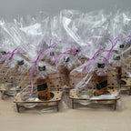 Bancos con vaso de chupito y botellita Johnnie Walker Black Label 5cl