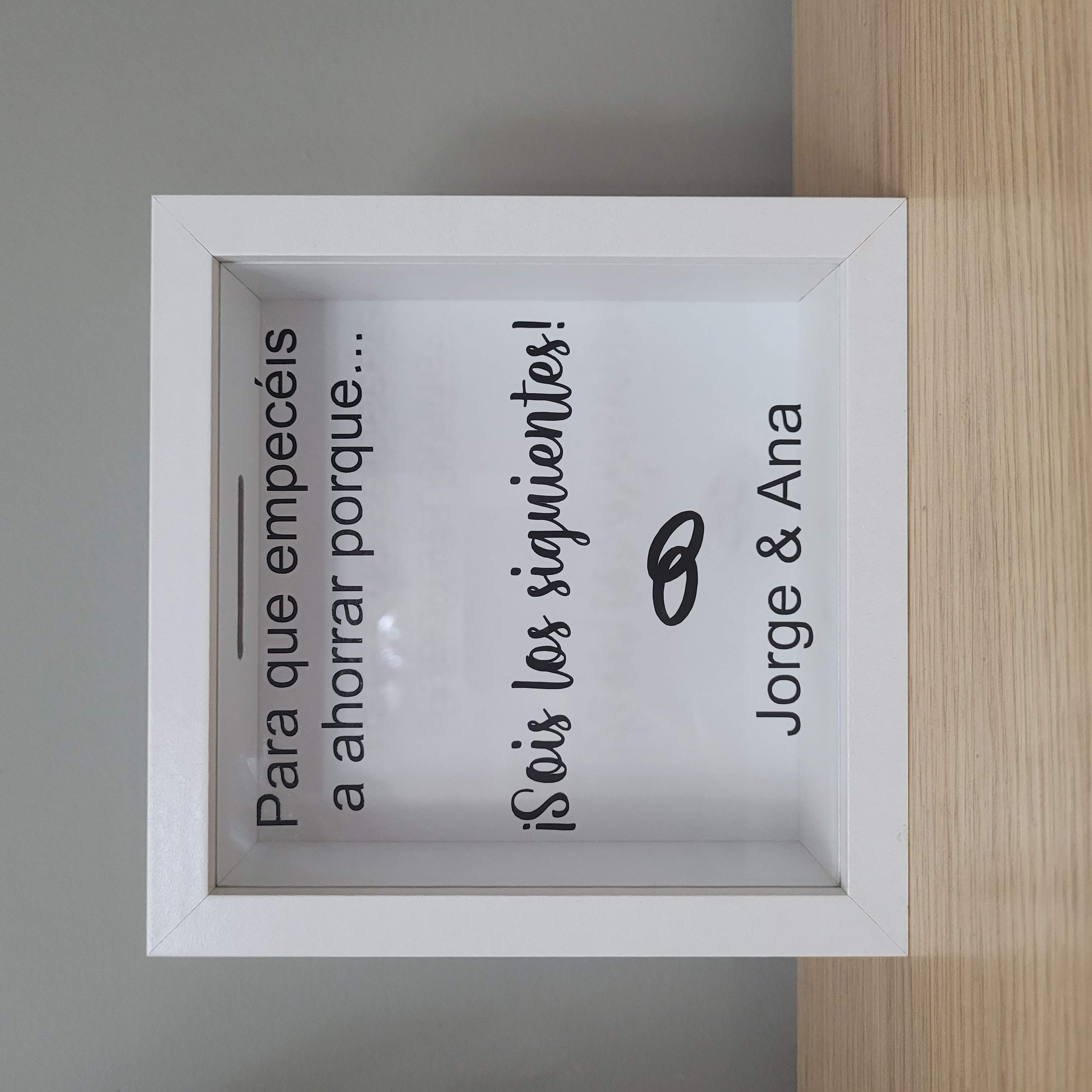 Hucha Sois los siguientes Modelo "Para que empeceís a ahorrar"