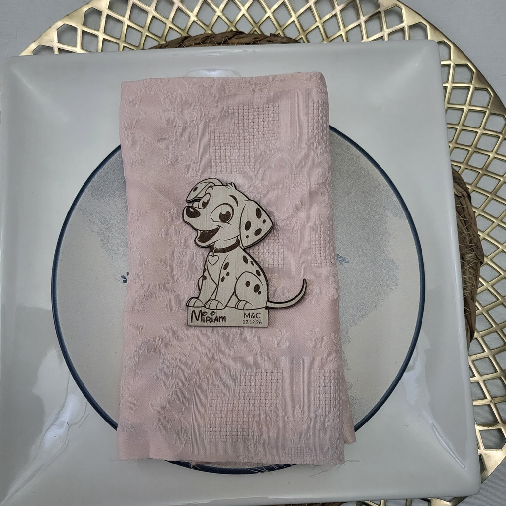 Marcasitios Dálmata Personalizado con Imán para Comuniones y Eventos