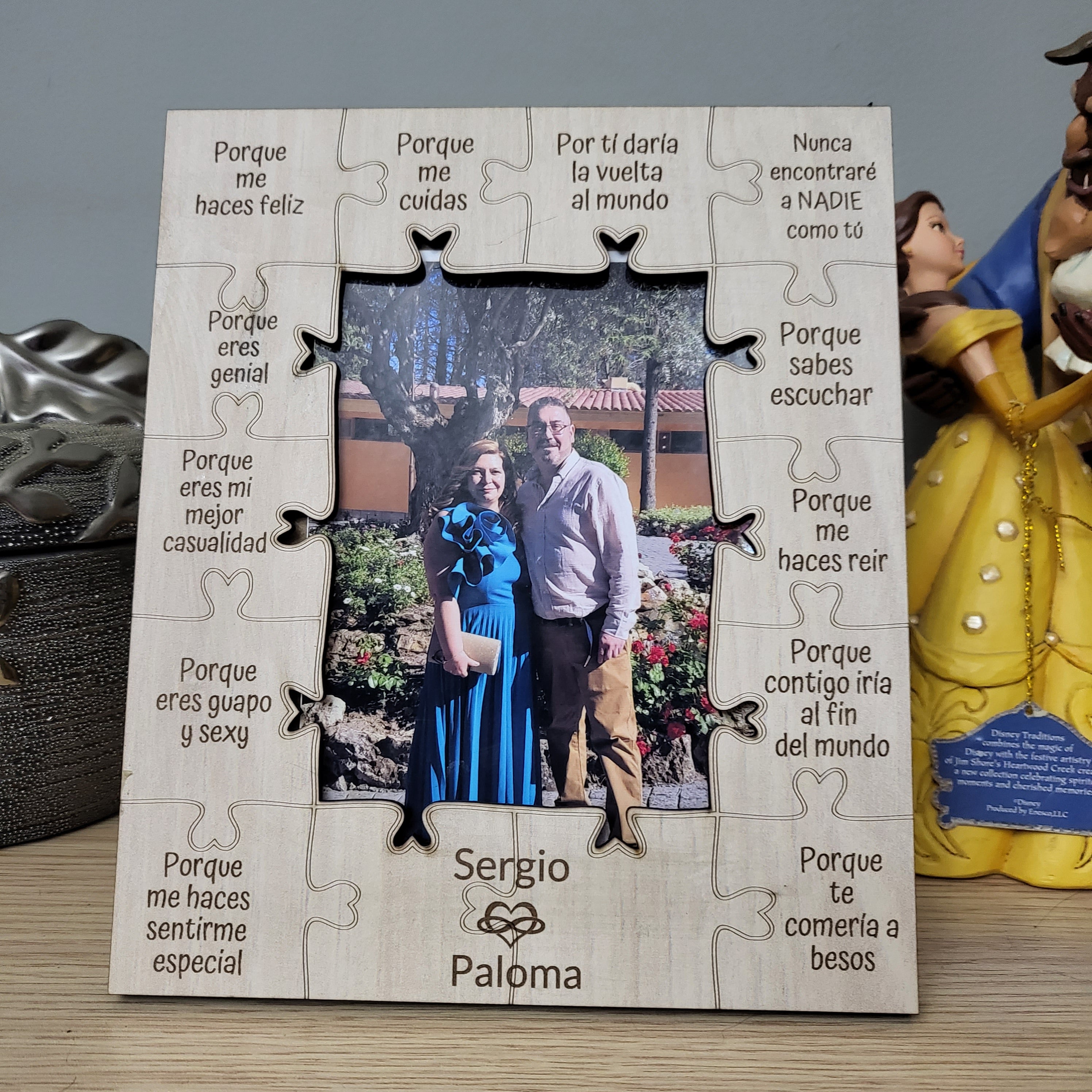 Marco de Fotos de Madera Personalizado – 12 Razones para Amar | Regalo San Valentín Puzzle