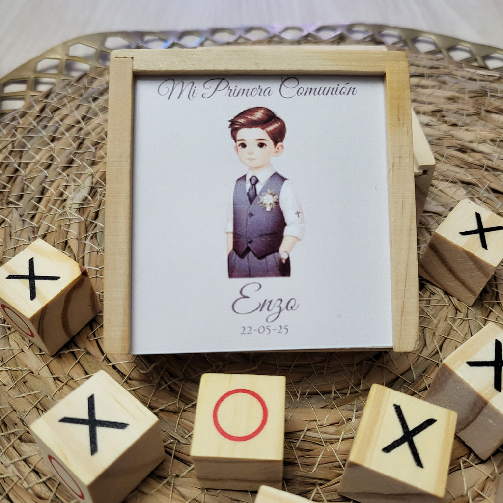 Tres en Raya Personalizado en Madera  Modelo niño comunión 2 – Un Recuerdo para Siempre