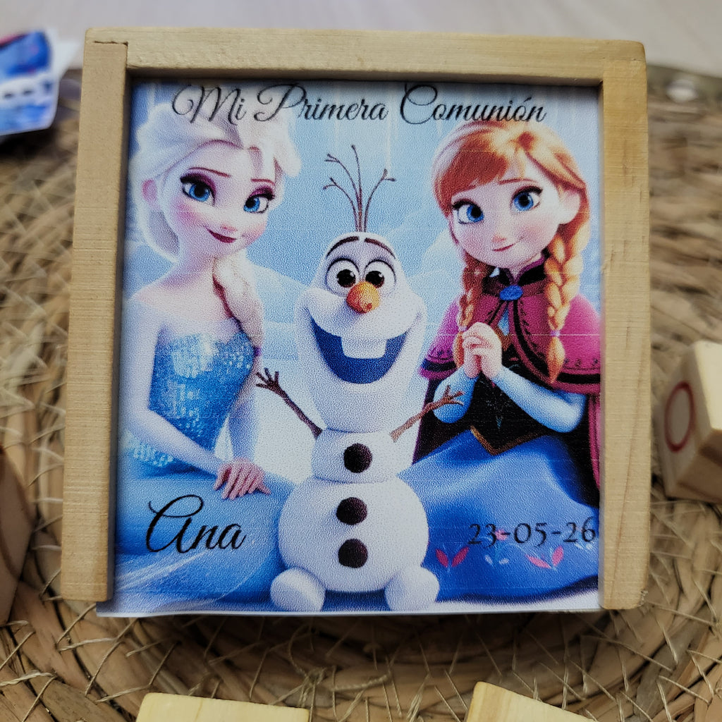 Tres en Raya Personalizado en Madera  Modelo Frozen – Un Recuerdo para Siempre