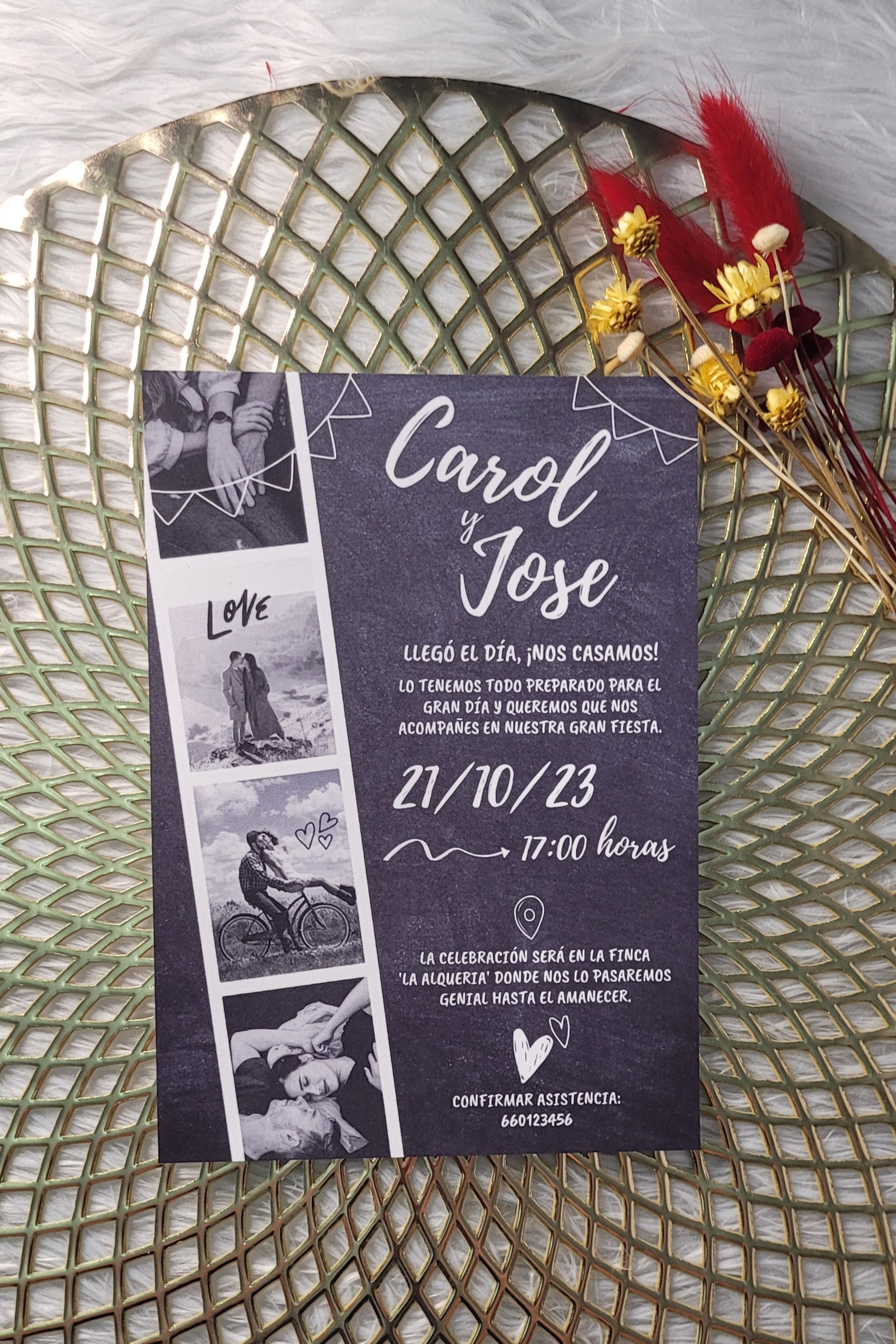 Invitación modelo polaroid