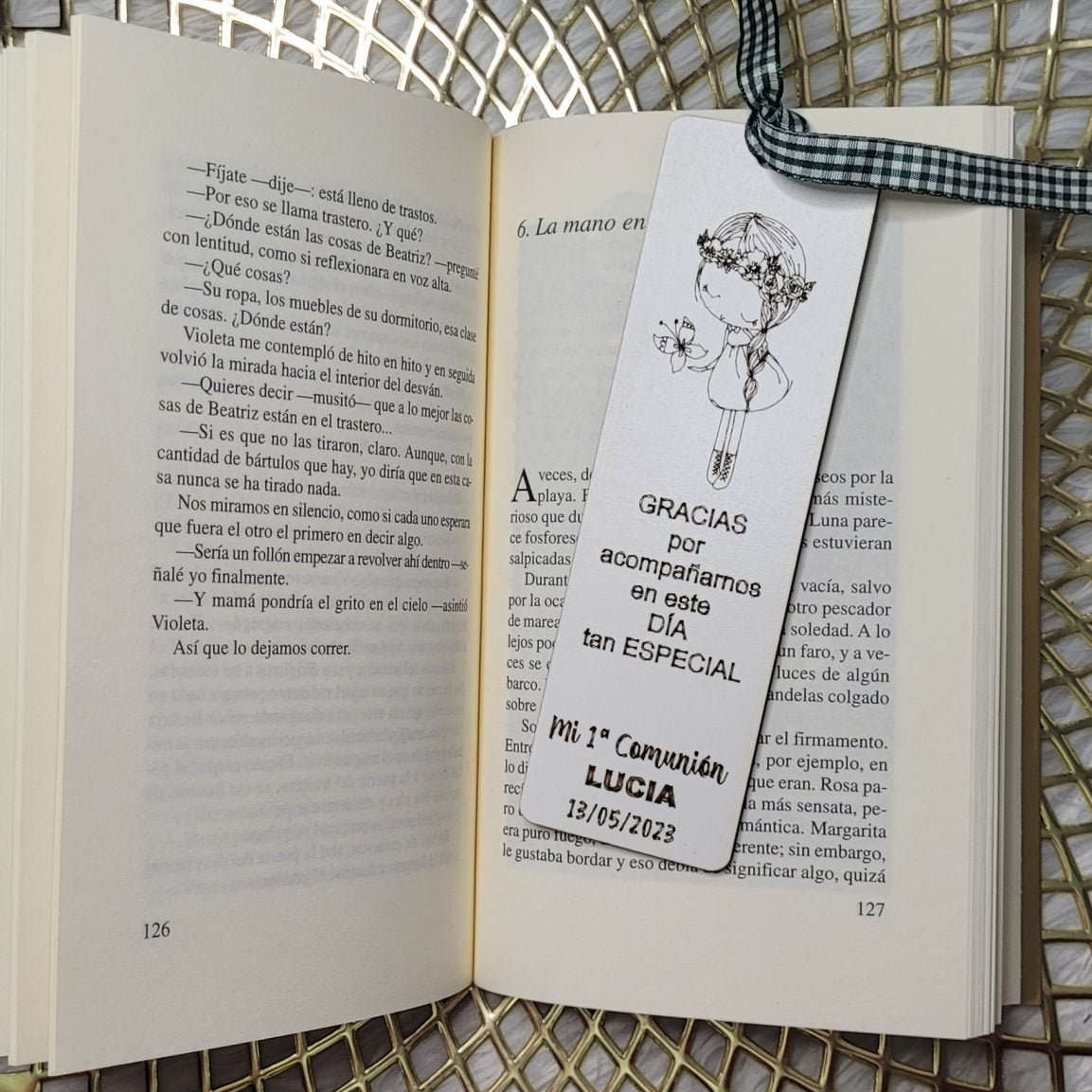 Marcapáginas de madera personalizados comunión