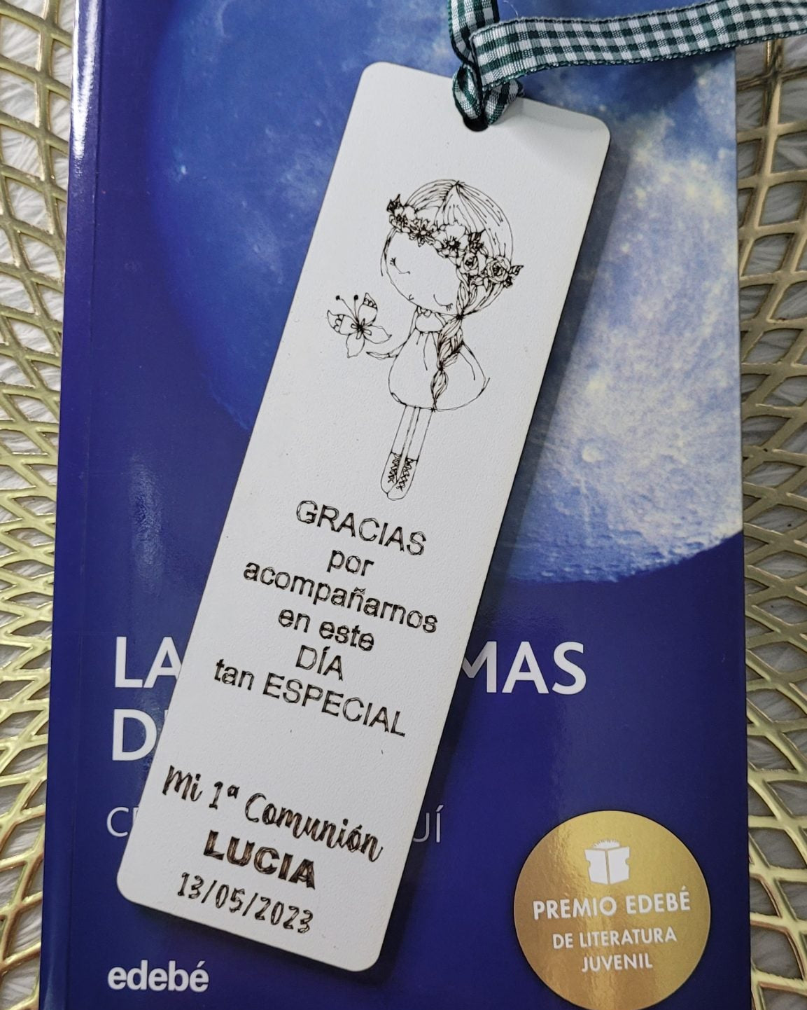 Marcapáginas de madera personalizados comunión