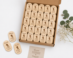 Marcasitios Personalizados de Madera con Imán para Bodas y Eventos