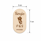 Marcasitios Personalizados de Madera con Imán para Bodas y Eventos
