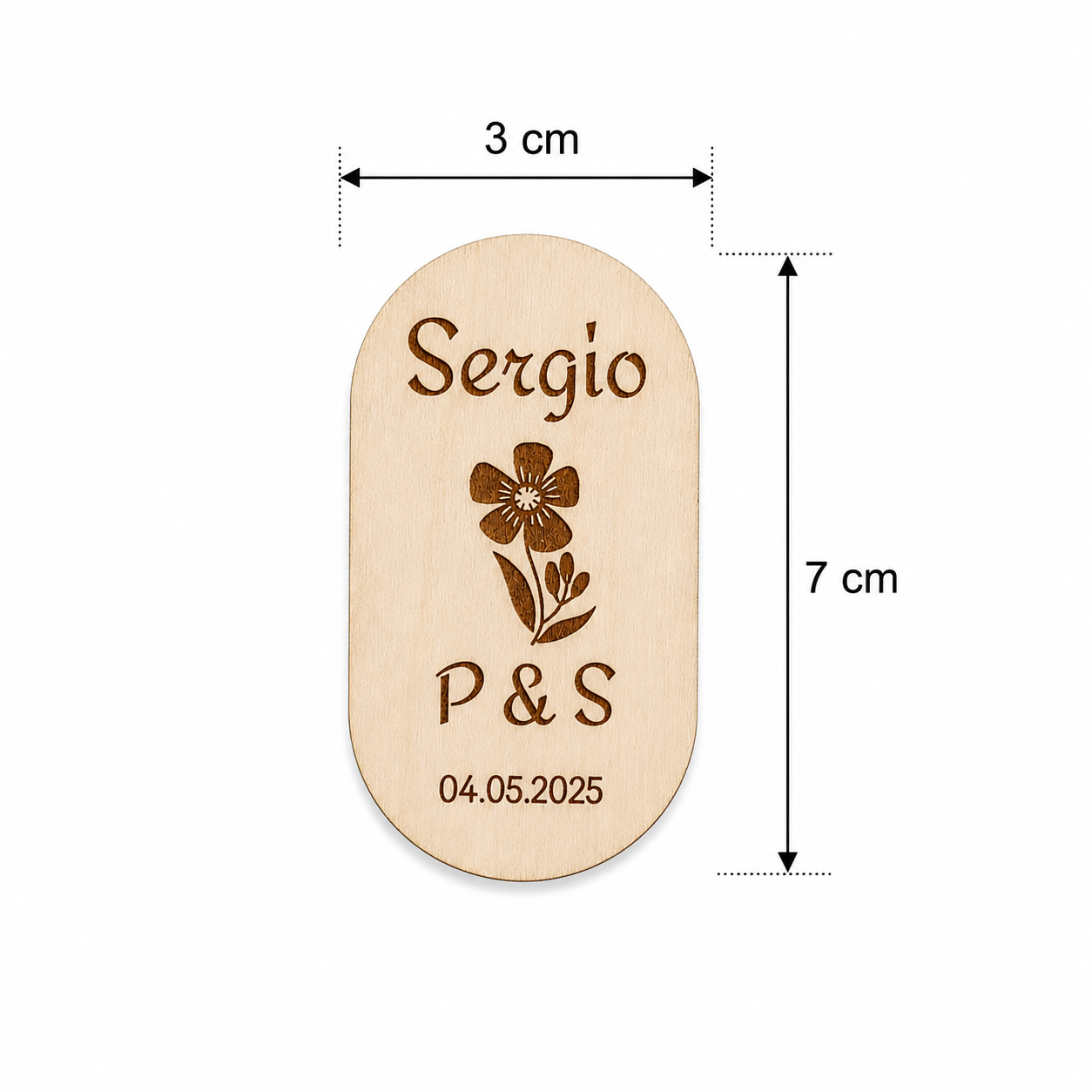 Marcasitios Personalizados de Madera con Imán para Bodas y Eventos