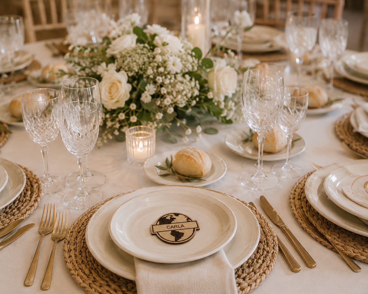 Marcasitios Mapamundi Personalizado con Imán para Bodas y Eventos