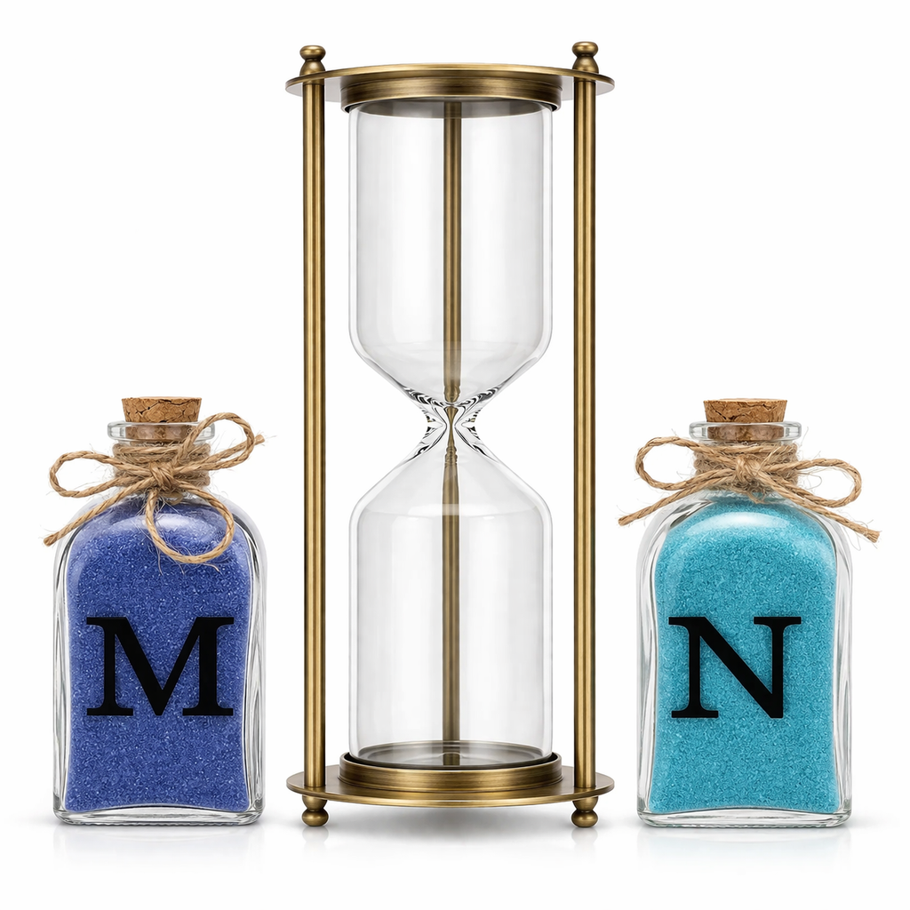 Reloj Pequeño de Arena Personalizado para Boda con 2 Frascas | Ritual de Arena