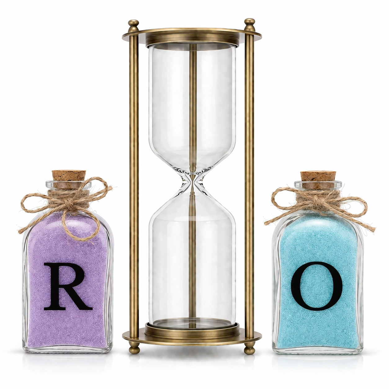 Reloj Pequeño de Arena Personalizado para Boda con 2 Frascas | Ritual de Arena