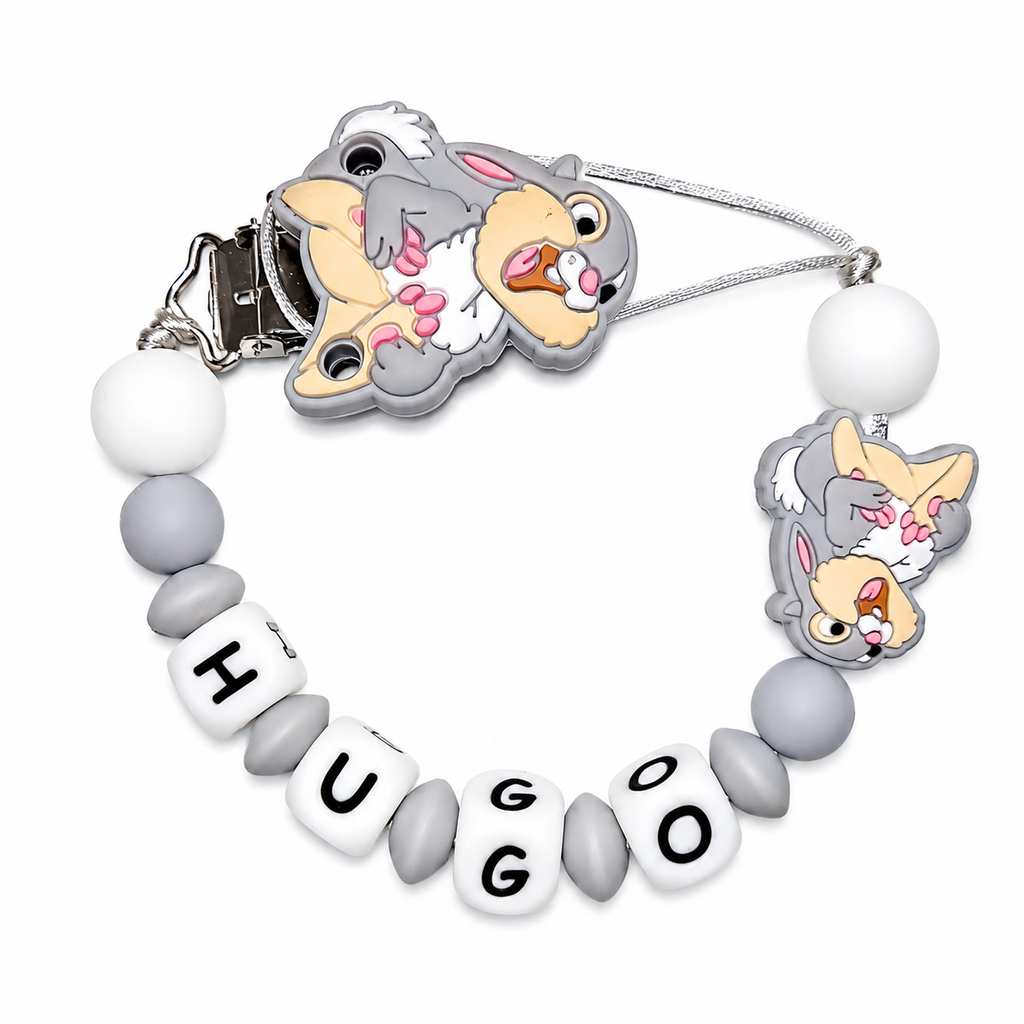 Chupetero de silicona personalizado Modelo Tambor, con nombre del bebé | Diseños únicos y seguros | Regalo perfecto para recién nacidos