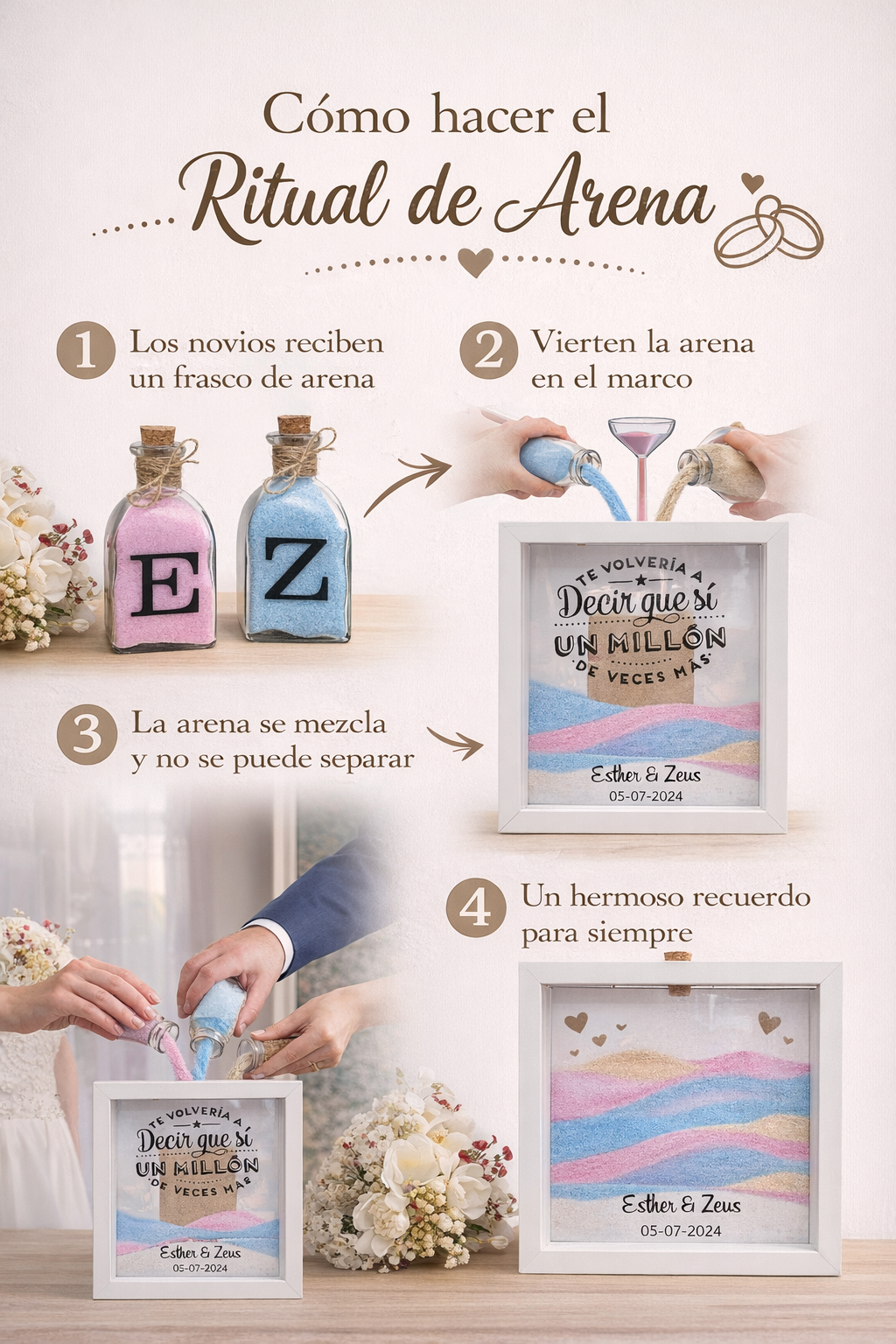 Ritual de arena para bodas personalizado Destino o casualidad