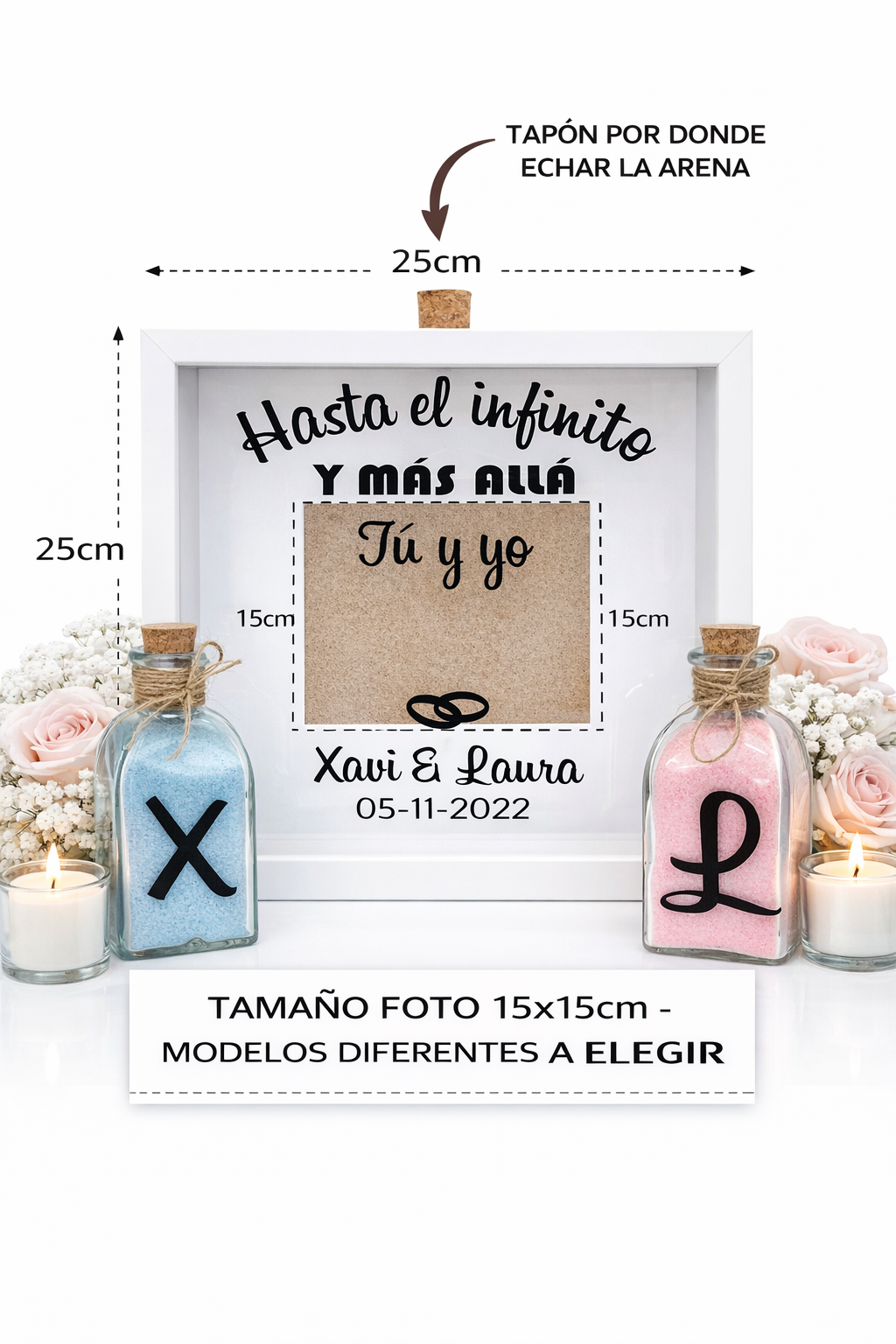 Ritual de arena para bodas personalizado Hasta el infinito