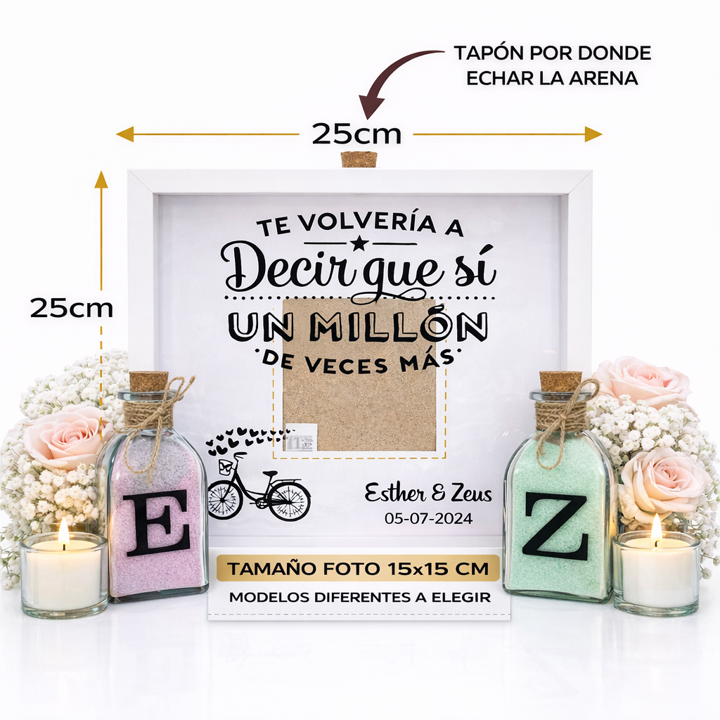 Ritual de arena para bodas personalizado Te volvería a decir que si