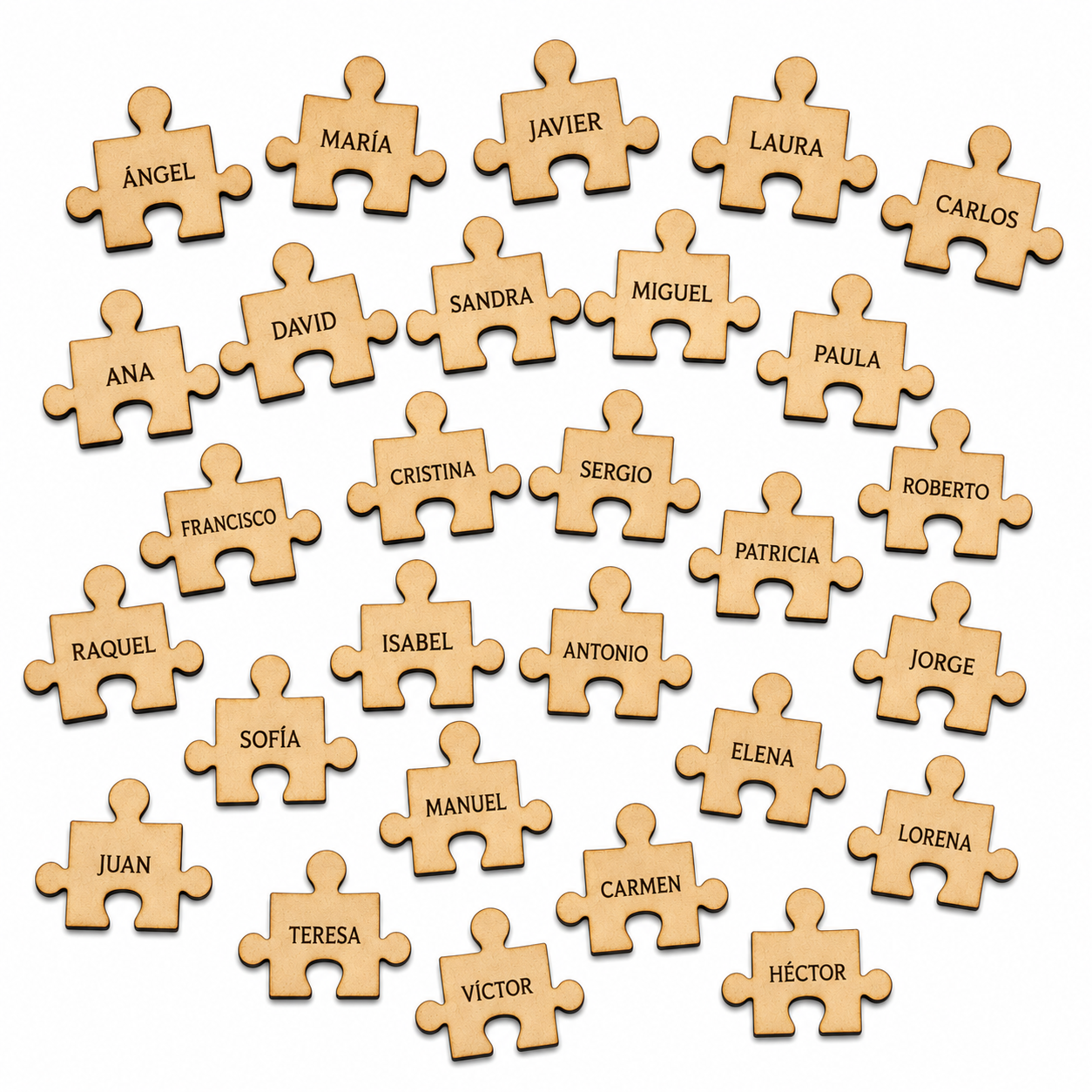 Marcasitios Puzzle Personalizado con Nombre para Bodas y Comuniones