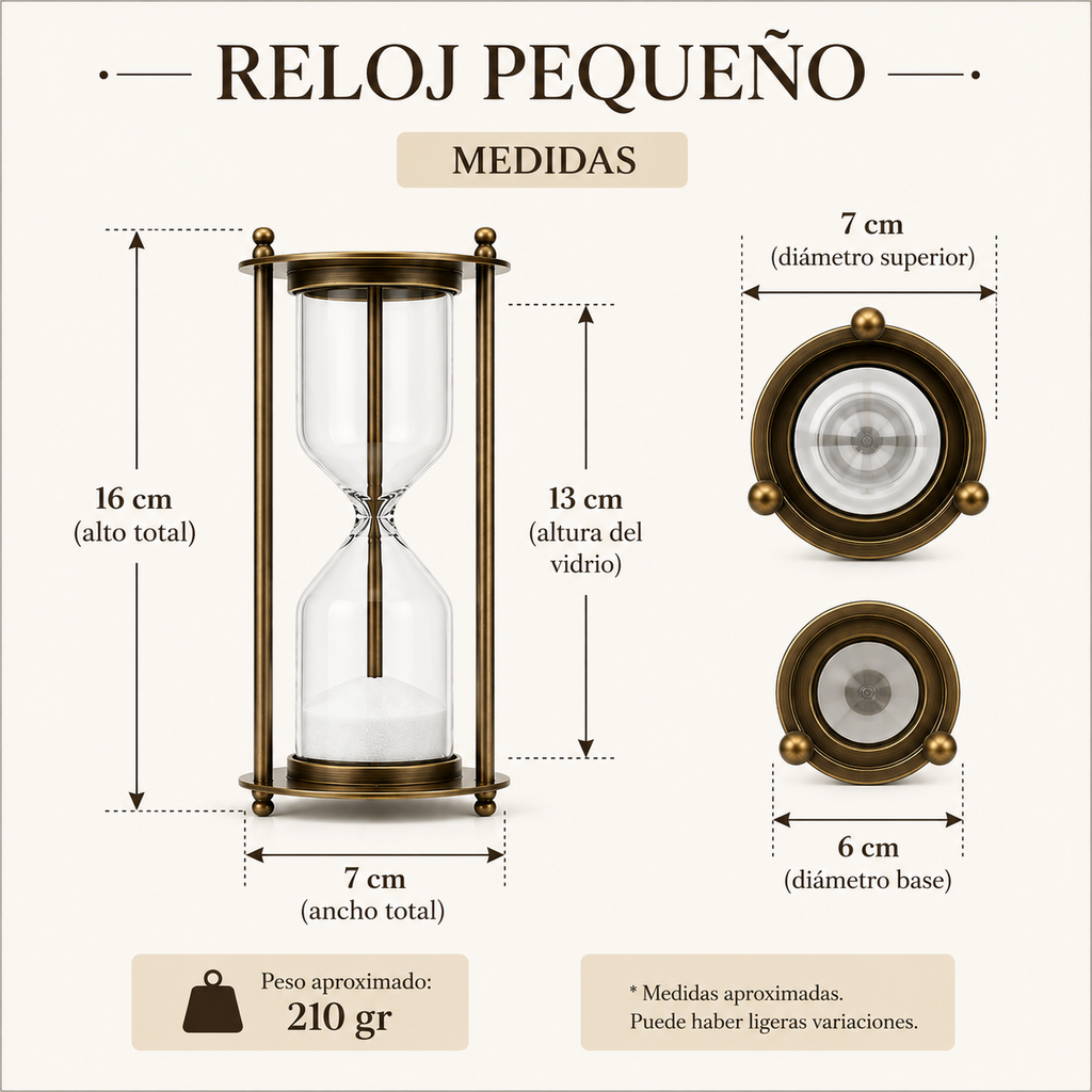 Reloj Pequeño de Arena Personalizado para Boda con 2 Frascas | Ritual de Arena