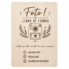 Cartel Personalizado para Libro de Firmas de Boda | Disponible en Vertical y Horizontal | Con o Sin Soporte