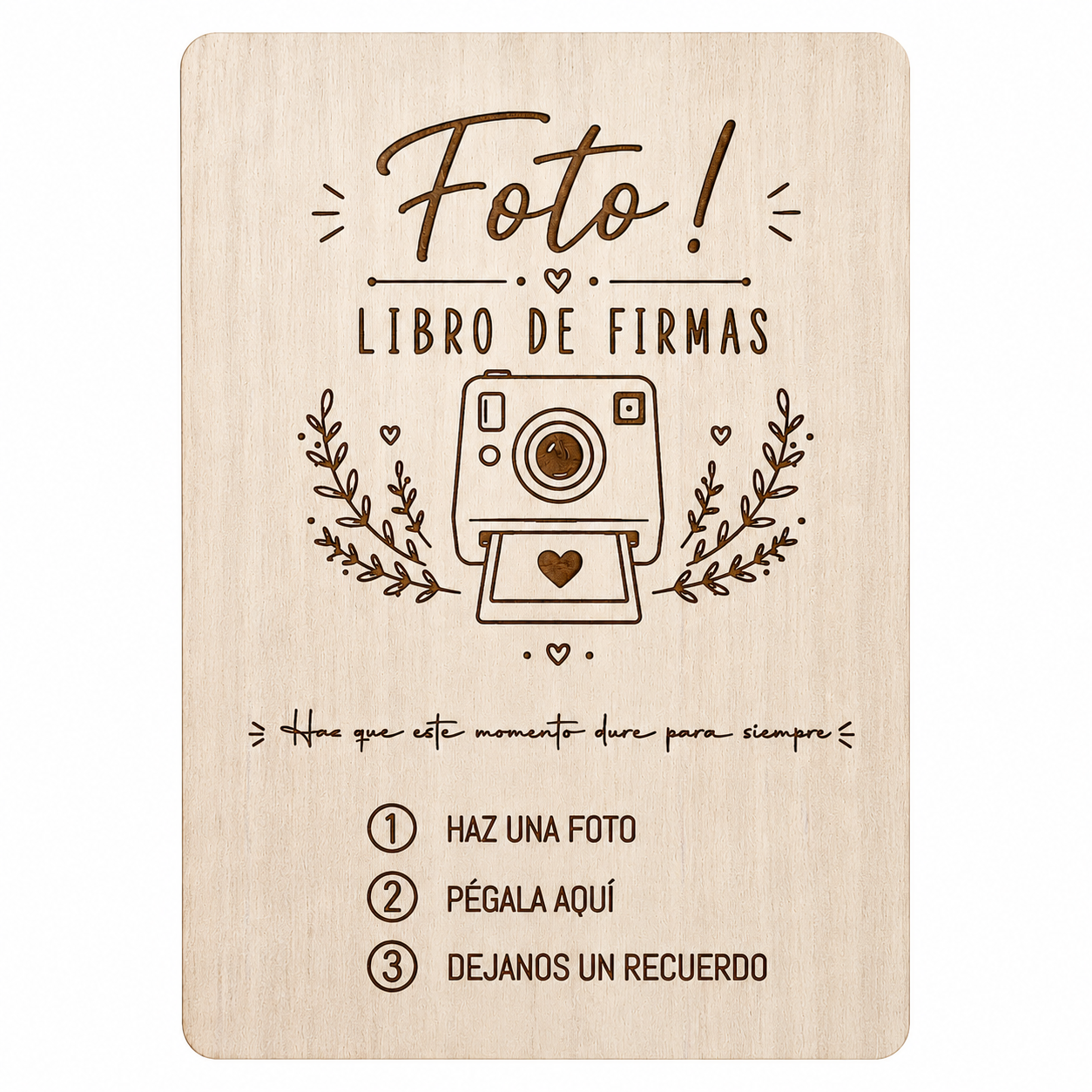 Cartel Personalizado para Libro de Firmas de Boda | Disponible en Vertical y Horizontal | Con o Sin Soporte