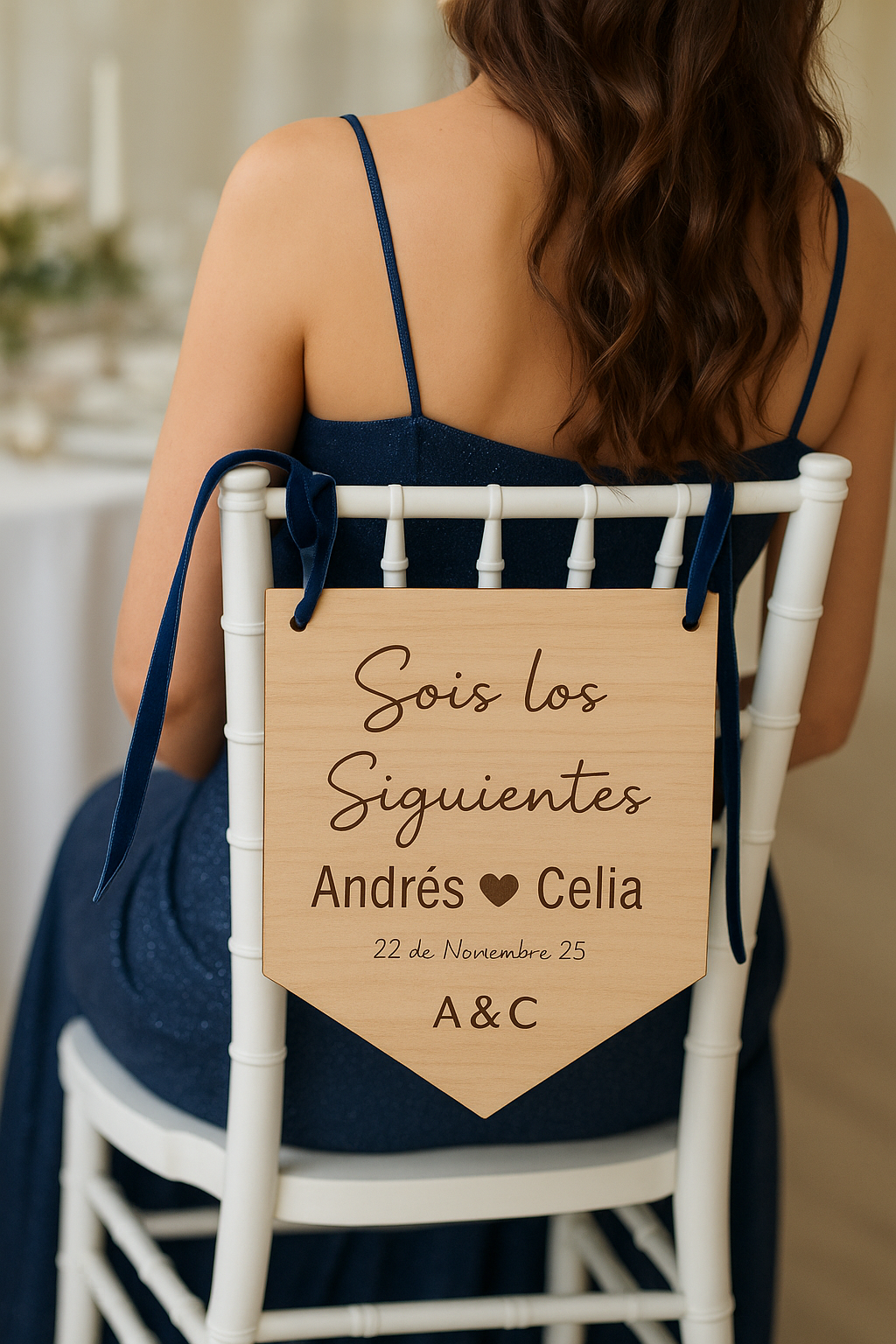 Banderín sois los siguientes en madera de haya personalizado.