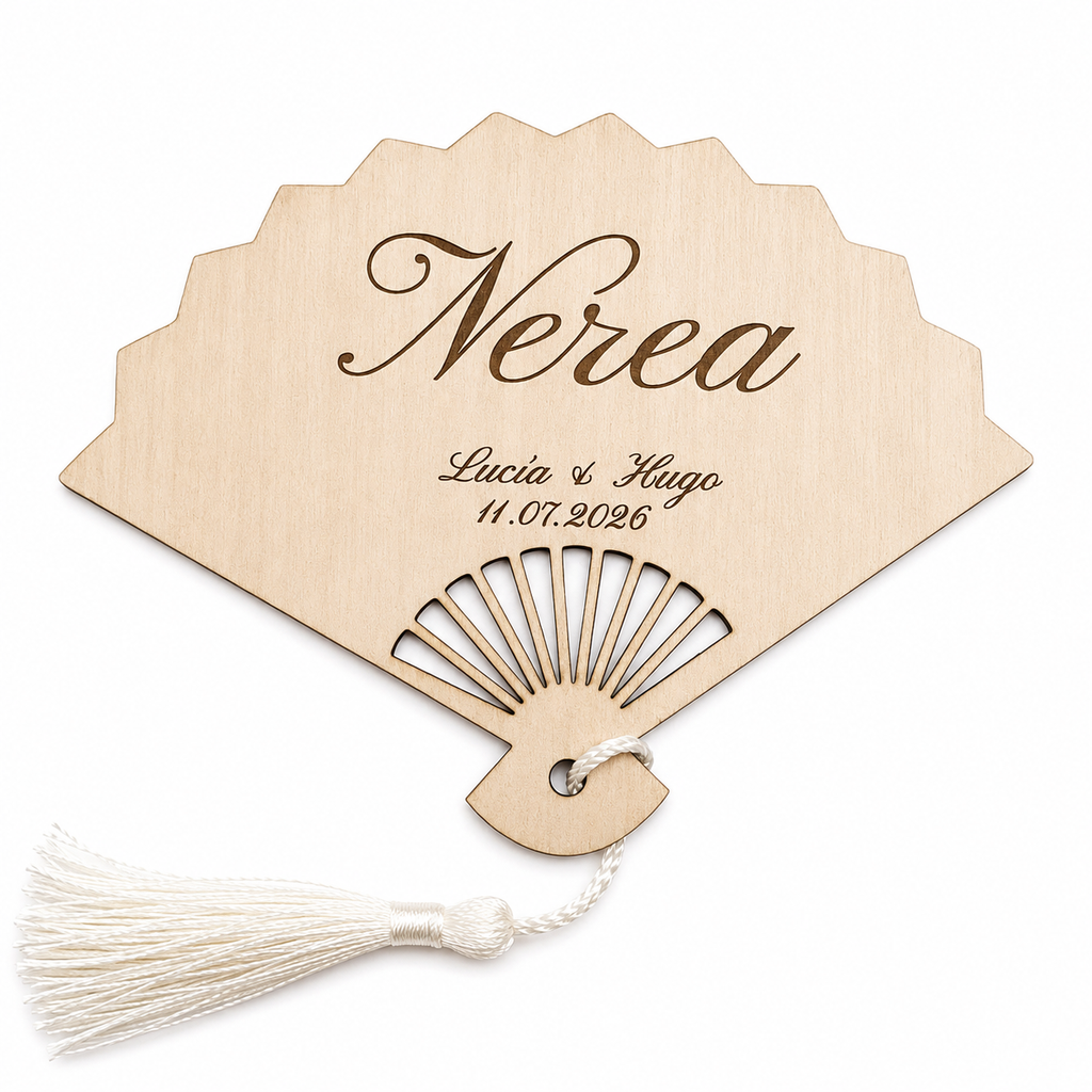 Abanico de Madera Personalizado para Bodas | Detalle para Invitados