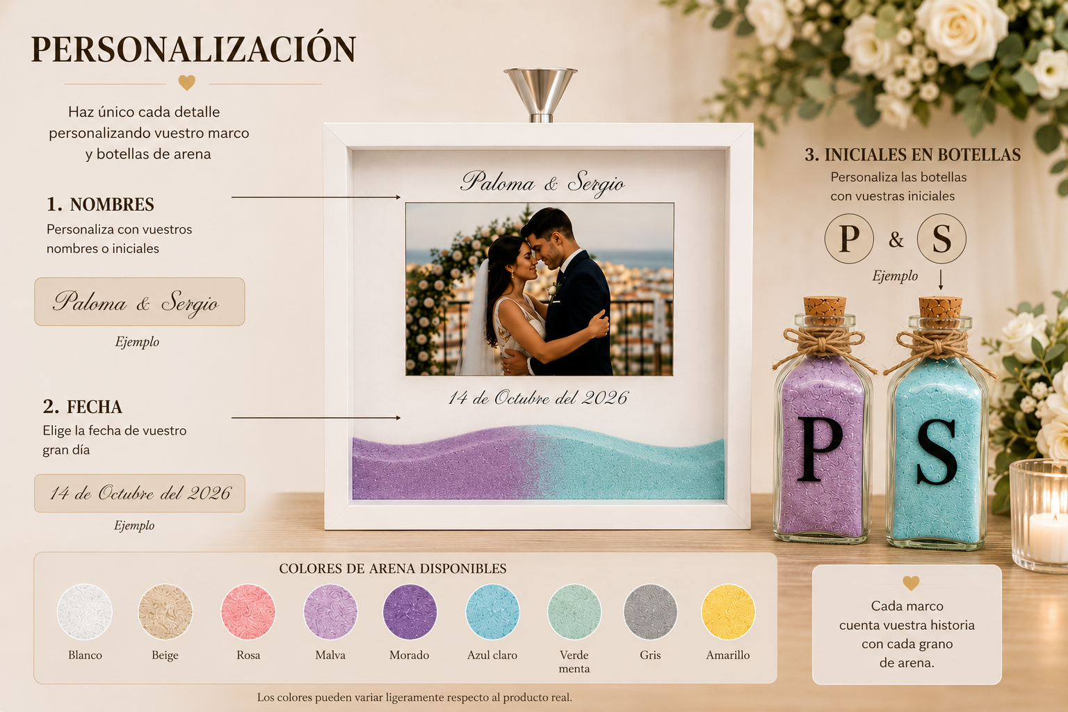 Ritual de arena para bodas personalizado
