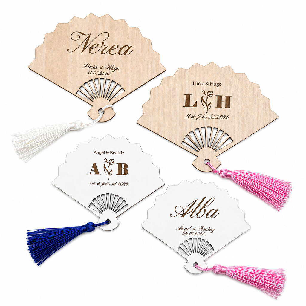 Abanico de Madera Personalizado para Bodas | Detalle para Invitados