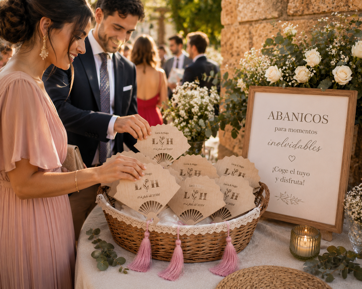 Abanico de Madera Personalizado para Bodas | Detalle para Invitados
